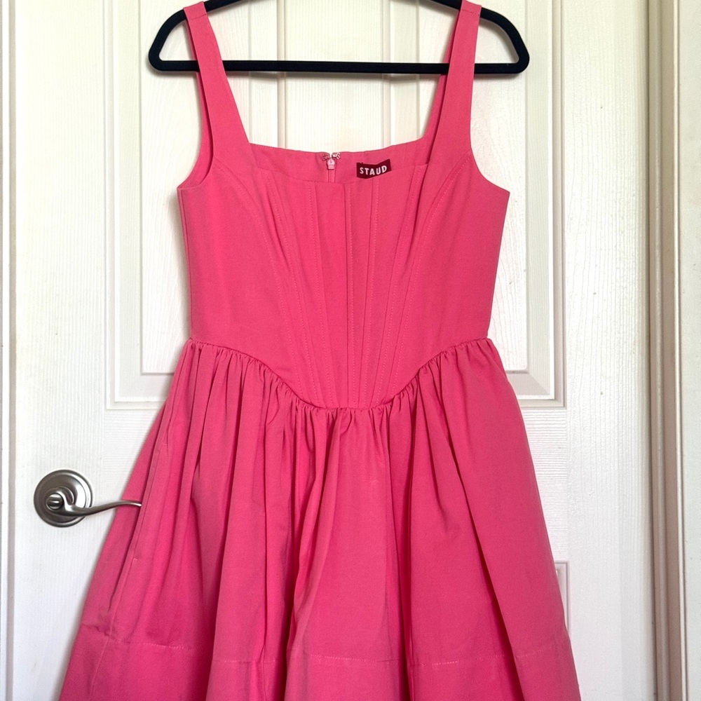 STAUD Landscape Corset Mini Dress Pink - Picture 4 of 5